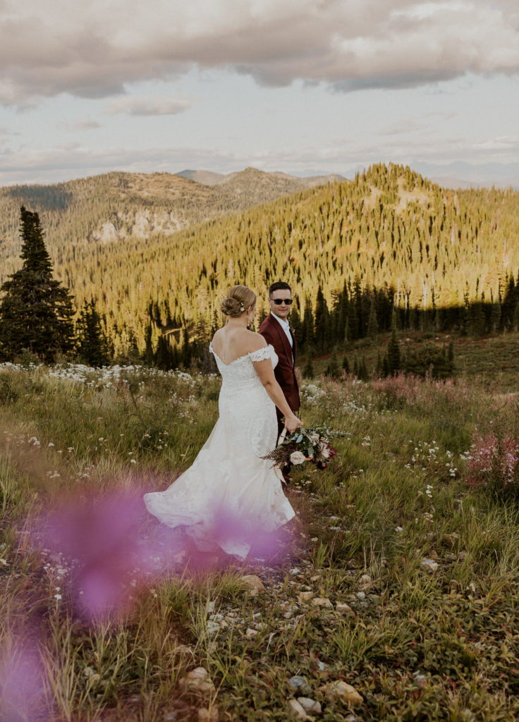 Whitefish Mountain Resort Summit Wedding Mountain field photos