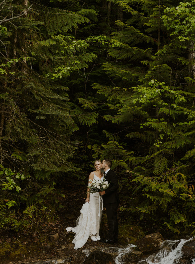 Glacier National Park Elopement by a waterfall