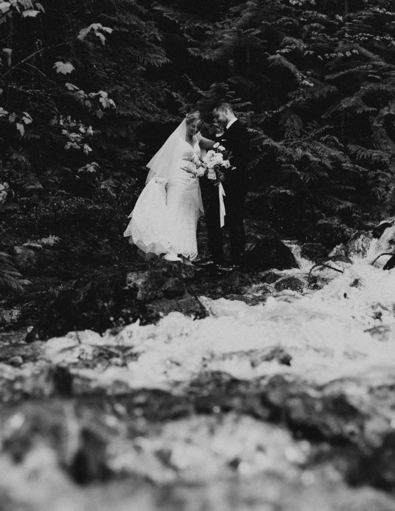 Waterfall Elopement in Glacier National park