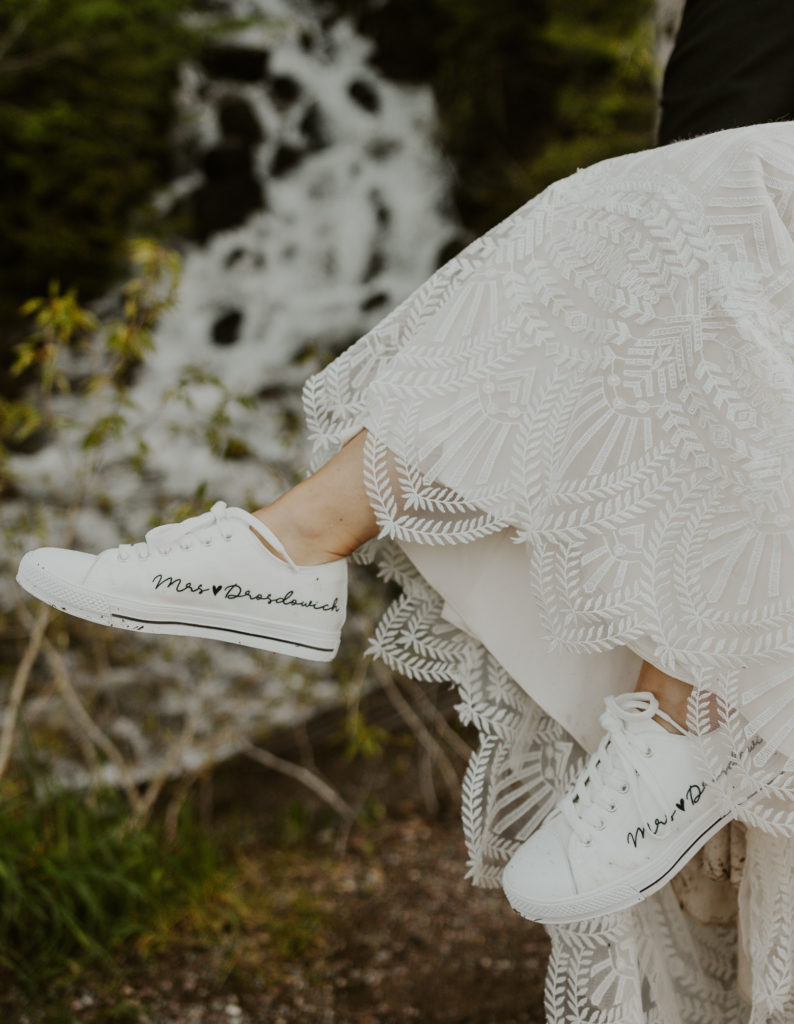 Glacier National Park Elopement Brides Shoes