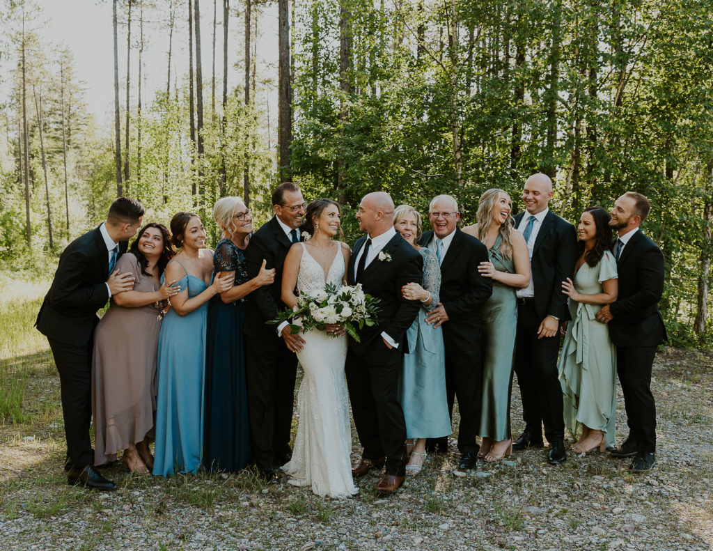 Family of the bride and groom. Montana Wedding Photography by Haley Jessat
