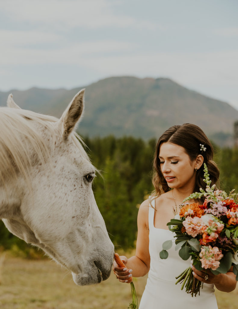 Montana Wedding Photographer. Wedding Photography with Bride and Horse