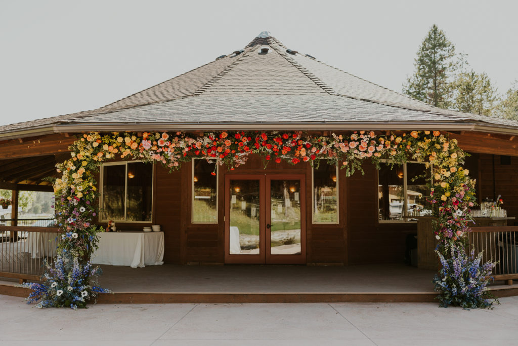 Forage and Floral Wedding Flowers at Haymoon Ranch Pavillion Whitefish Montana