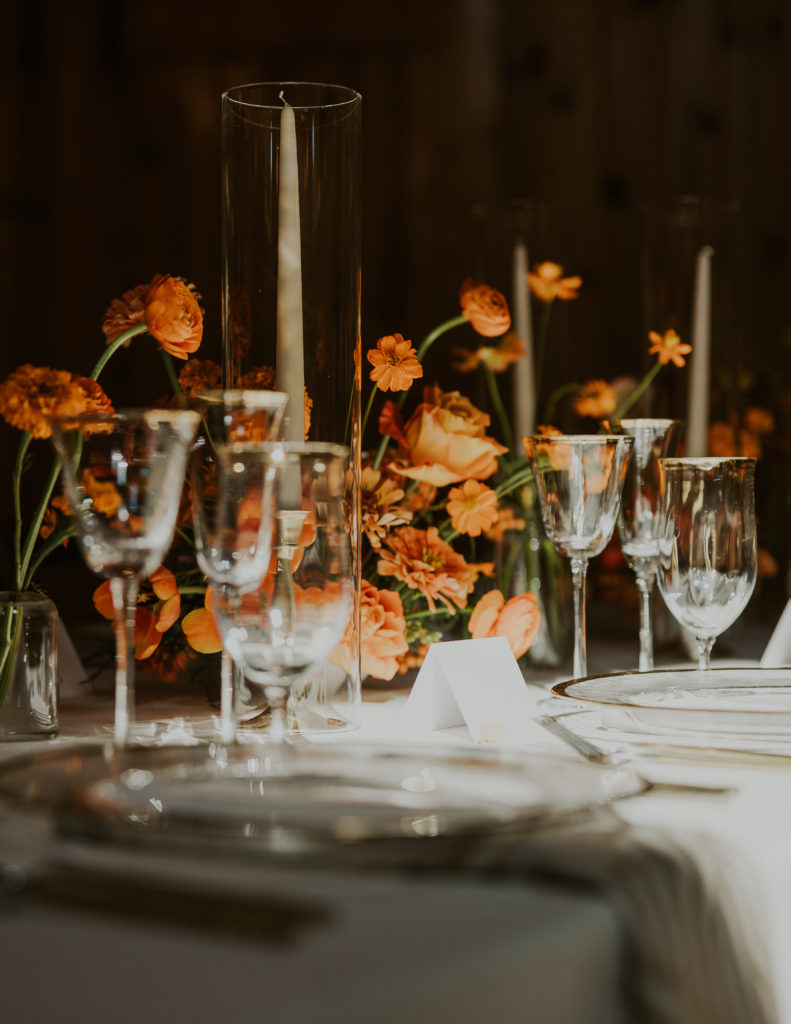 Bright Wedding Flowers Tablescape