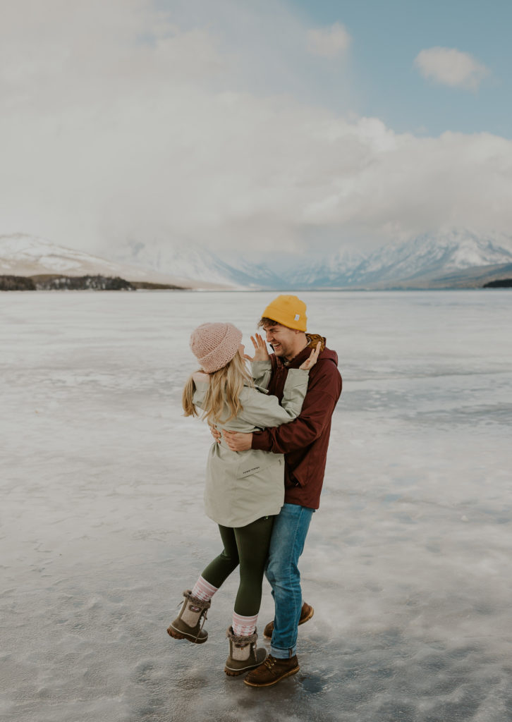 Surprise proposal in Glacier National Park - after the proposal