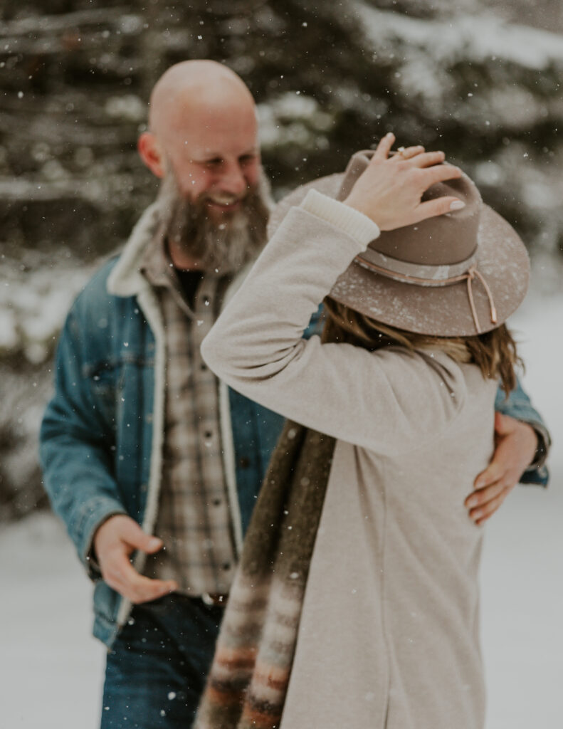 Glacier National Park Engagement Photoshoot in the Winter
