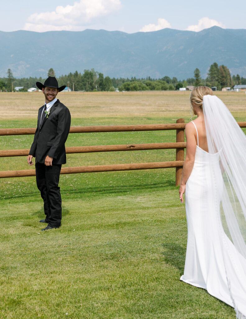 First Look - Montana Wedding