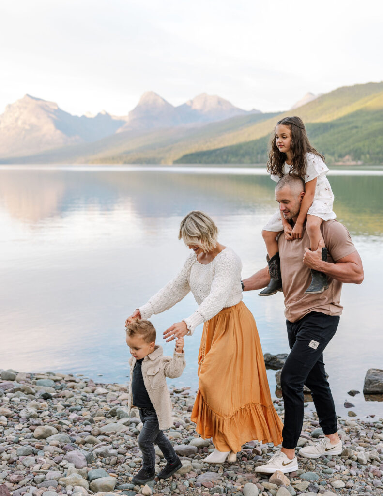 Candid Family Photos in Glacier National Park