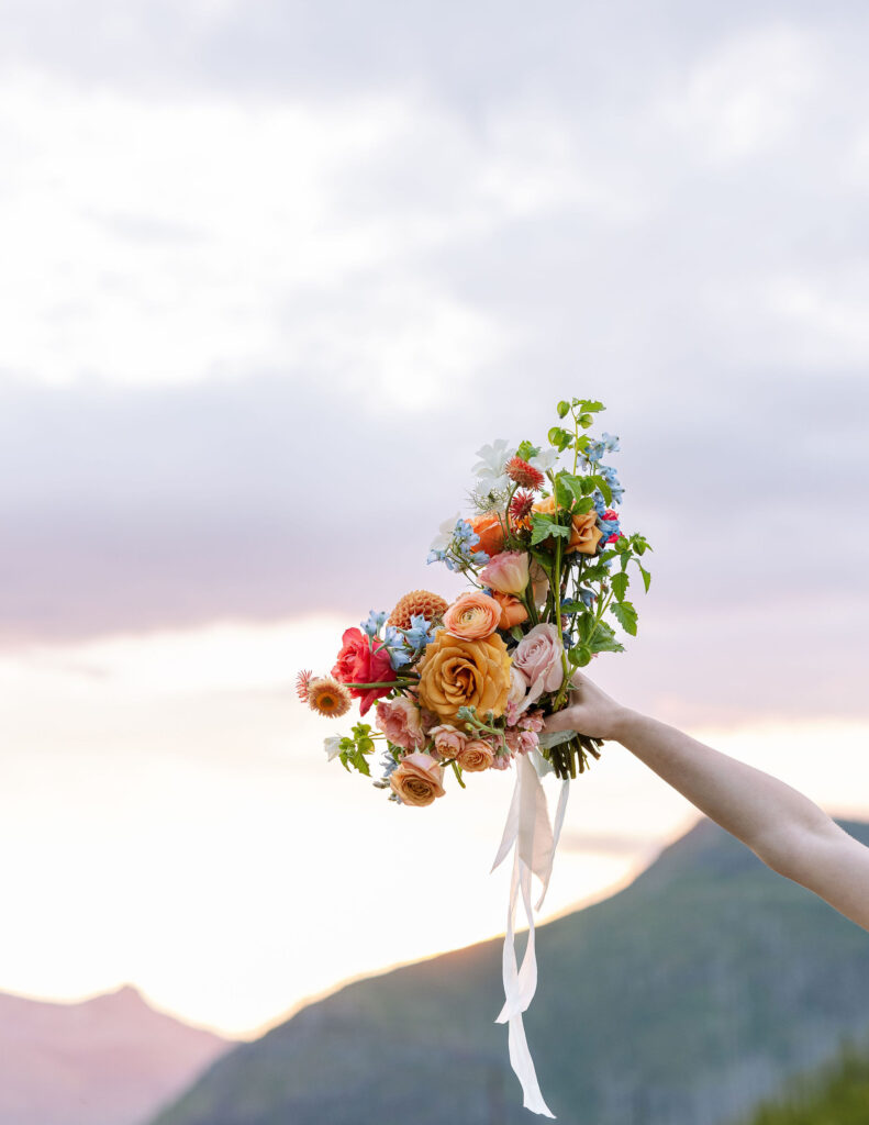 Wedding portrait in Glacier National Park