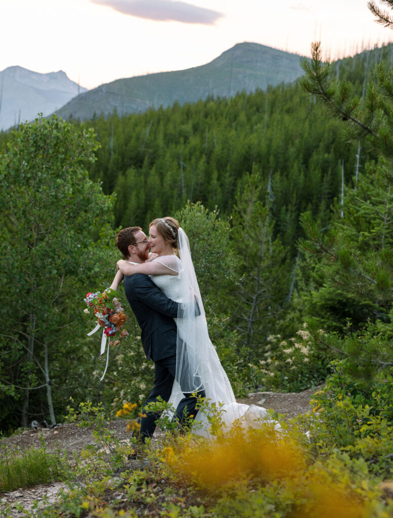 Wedding portrait in Glacier National Park