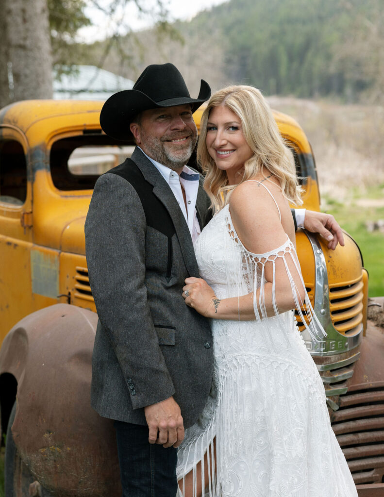 Northwest Montana Western Wedding Inspiration - Old Car