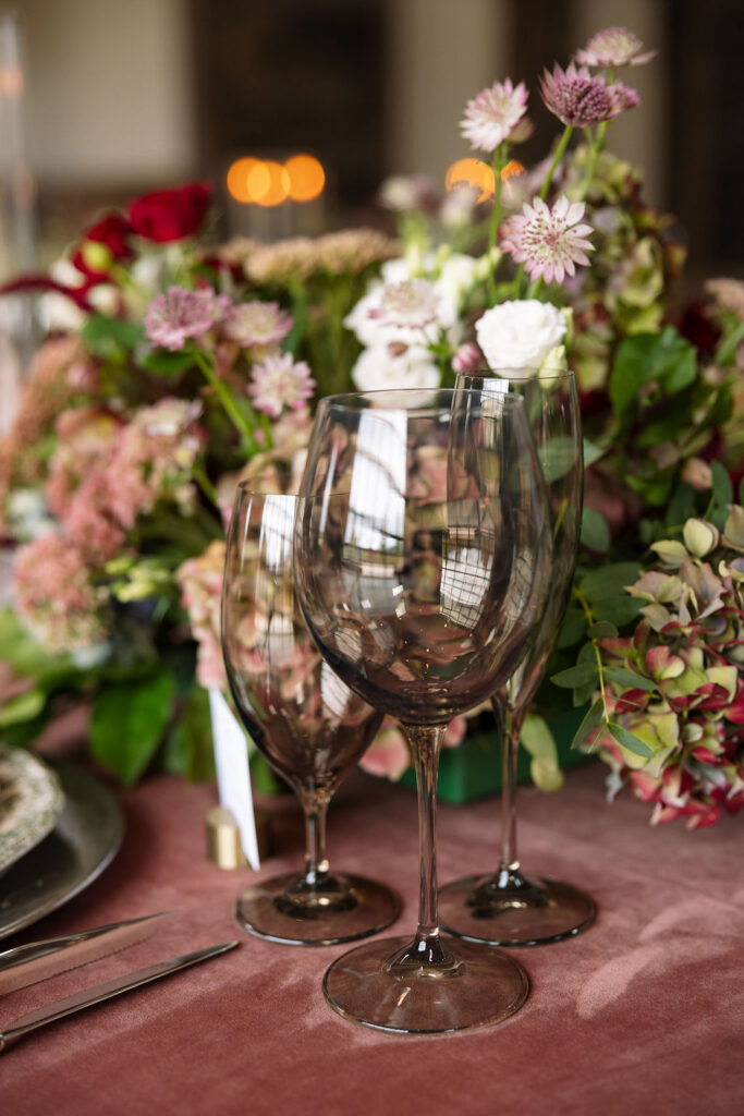 Wedding tablescape details by Bijou Designs at The Meadows on Rock Creek wedding
