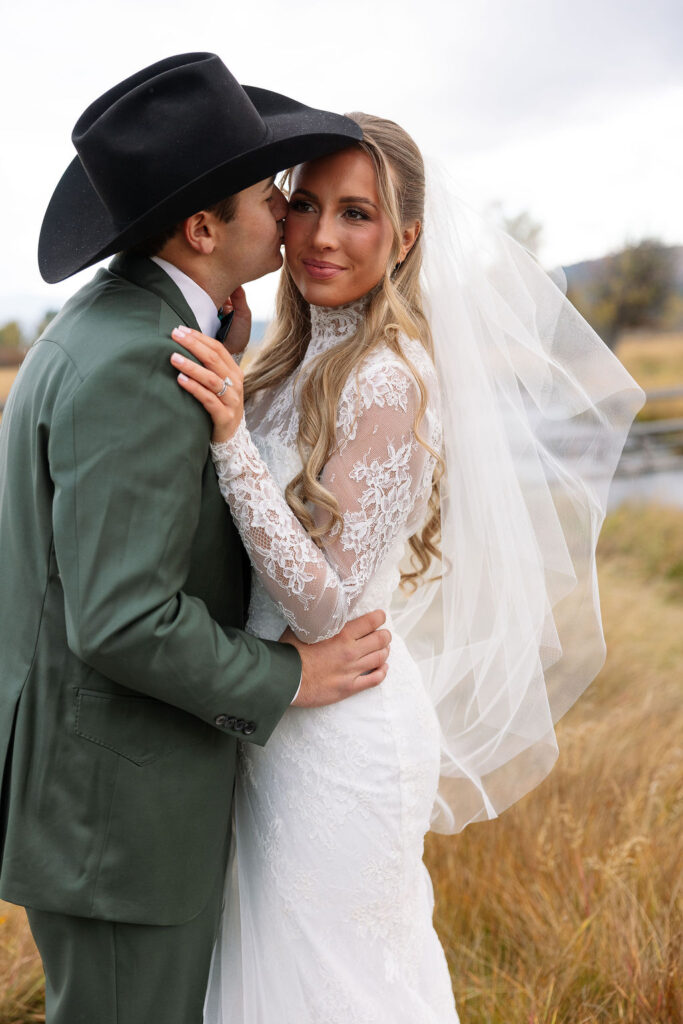 Intimate black and white wedding portrait at The Meadows on Rock Creek in Montana